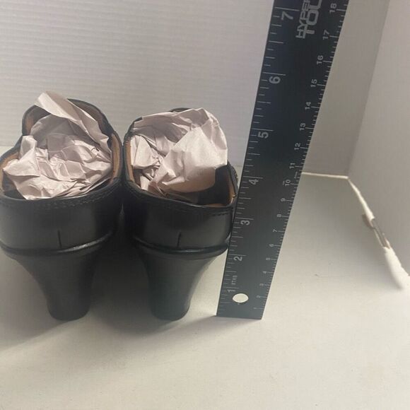 EARTH SPIRIT CLASSICS Elaine Women’s Black Mules Size 7 Leather Slip On SEE DESC - Picture 4 of 15